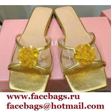 Mach  &  Mach Rose Flower Slides PVC Gold 2022